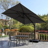10 FT Cantilever Patio Umbrella 360&deg Rotation & Tilt Adjustment, Square Outdoor Offset Umbrella B082P195467