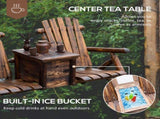 Wooden Chair Loveseat with Inset Ice Bucket Garden chairs/courtyard chairs 10924082