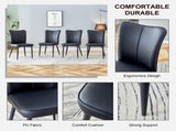 Modern Black PU Chair Set - Two Pieces, The backrest has a vertical and smooth line design.Black W1151P268764