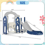 ZUN Toddler Slide and Swing Set 5 in 1, Kids Playground Climber Slide Playset with Telescope, 75413266