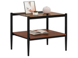 Set of 2 Rectangle End Table, Tempered Glass Tabletop with MDF layer, Modern Table for Living Room , W241P184253