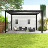 8610C Louver Pergola 10x13FT Aluminum Frame & Louvers W2089P187635
