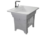 White Freestanding Plastic Utility Sinks Utility Sink Laundry Tub Outdoor Sink Drop in Deep Sink Kit 86053060