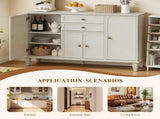 Sideboard Buffet Cabinet with Drawers and Storage Cabinets, Vintage Wooden Console Cabinet with W3720P577572