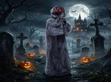 5.6FT Halloween Animatronic Weeping Wraith, Sound & Button Activated, Twitching Ghost with Flashing 72919898