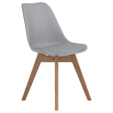 Grey and Natural Oak Padded Side Chairs B062P145597