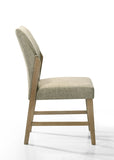 Eden Set of 2 Beige Linen Dining Chair with Rustic Oak Finish Legs B061P291331