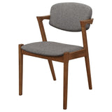 ZUN Dark Walnut and Grey Dining Chair B062P153712