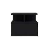 Adele Floating Nightstand , End Table, Side Table Drawer, Open Top Shelves -Black B07092134