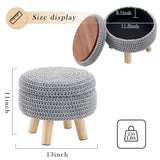 Round Ottoman with Storage Multifunctional Cotton Knitted Shoe Changing Stool Footrest Stool for 52712830