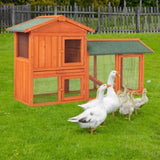 ZUN 61" Wooden Chicken Coop Hen House Rabbit Wood Hutch Poultry Cage Habitat 64177676