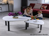 360 degree roratable White Sintered Stone Top Rotatable modern Coffee Table for Living Room, rock W2899P372758