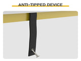 39.37"x5.91"x31.10" Console Table, MDF with Melamine Veneer & Iron Frame, with Power Outlet, White & 78249220