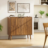 Sideboard Buffet Cabinet with Storage, Farmhouse Buffet Cabinet With Paper Clip Design, Wood Coffee W1706P311107