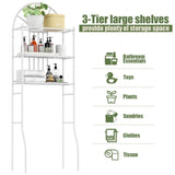 White Bathroom Towel Storage Rack with 3 Shelves 61218274