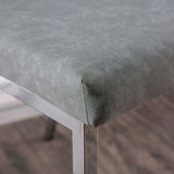 Set of 2 Acrylic and Leatherette Padded Dining Chairs in Chrome Finish B016P156801