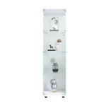 ZUN Glass Display Cabinet 4 Shelves with Door, Floor Standing Curio Bookshelf for Living Room Bedroom W1806104446