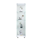 ZUN Glass Display Cabinet 4 Shelves with Door, Floor Standing Curio Bookshelf for Living Room Bedroom W1806P197873