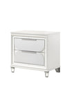 ZUN 1pc Contemporary Nightstand End Table with Two Storage Drawers White Cream Finish Bedroom Wooden B011P167780