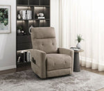 ZUN Power Lift Chair with Massage and Heat Comfort Brown Microfiber Upholstery Living Room Furniture 1pc B011P262310