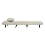 3 in 1 Foldable Linen Chaise Lounge with Adjustable Backrest, Footrest & Detachable Pillow, W1716P280541