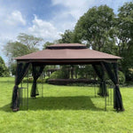 ZUN 13x10 Outdoor Patio Gazebo Canopy Tent With Ventilated Double Roof And Mosquito net W41933760