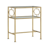 Grifton Rectangular Antique Gold Metal and Glass Accent Table B050P364437