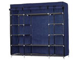 5-Layer 12-Compartment Non-woven Fabric Wardrobe Portable Closet Navy 02100623