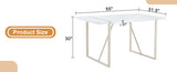 Industrial rectangular MDF Cream style dining table for 4-6 people with 1.5 inch thick MDF top and W1151P195673