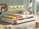 Twin Size Platform Storage Bed with 3 Drawers,White WF193634AAK