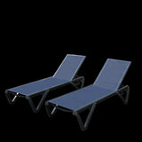 ZUN Outdoor Lounge Chair, 2 Pieces Aluminum Plastic Patio Chaise Lounge with 5 Position Adjustable W1859P149214