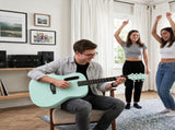 38 Inch Acoustic Guitar for Beginners, H Body Shape, Basswood Folk Guitar in Mint Green, 6-String 35748510