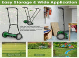 16 Inch Push Lawn Mower with Grass Catcher Bag-Green 52314840
