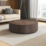 ZUN 35.43 Inch Modern Round Coffee Table MDF Coffee Table for Living Room,Drum Center Table for W2582P188320