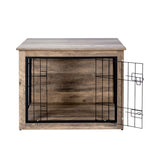 ZUN Dog Crate Furniture , Wooden Dog Crate with Double Doors, Dog Furniture, Indoor Dog Kennel, W331P225793