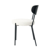 Boucle modern kitchen dining chair Bentwood covered with ash veneer Chair back, metal with black W210132427