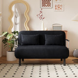 39 Convertible Chair Bed, Tri-Fold Sofa Bed with Adjustable Backrest & Pillow, Leisure Chaise W1767P192815