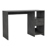 ZUN Covington 2-Shelf 1-Drawer Writing Desk Smokey Oak B062111638