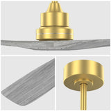 52 Inch Indoor Ceiling Fan Without Light 3 Solid Wood Blades Remote Control Reversible DC Motor W882P186028