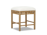 Lucia 25.5" Backless Upholstered Counter Stool with Resin Rattan Frame, Ivory White Boucle B2719P238395