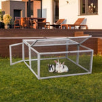 ZUN Folding Rabbit Hutch with Roosting Bar, Wood Collapsible Guinea Chick Run, Outdoor Bunny Cage, W2181P152980