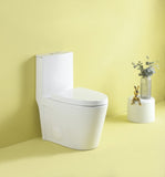 ZUN 1.1/1.6 GPF Dual Flush One-Piece Toilet, Elongated Bowl with Soft Close Seat, Water-Saving MAP W1573101058