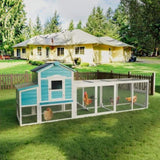 Wooden Chicken Coop with Nesting Box and Free-Range Door, All-Weather Asphalt Roof, Sliding Tray for W773P335211