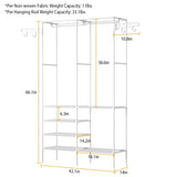 66.1x42.1x14.2in Perfect 4 layers of shelves Closet Organizing rackweight capacity of the hanging 35439425
