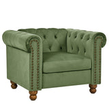 PHOYAL Large CHAIR, Velvet Sofa Classic Tufted Chesterfield Settee Sofa Modern 1 Seater Couch W1708141953