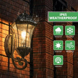 1-Pack Outdoor Wall Lantern Dusk to Dawn Sensor, Black Weatherrproof Exterior Light Fixture W1340P239407