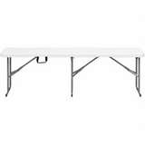 6 ft Portable Folding Bench, HDPE Plastic Indoor Outdoor Seat with Steel Frame, White, 1 Pack 90474763
