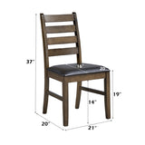 Damica Brown Synthetic Leather & Walnut Side Chair B2726P320798