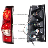 ZUN 1999-2002 Red Rear Tail Lights Pair For Chevy Silverado/1999-2006 GMC Sierra 43814764