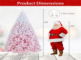 8ft Flocked Christmas Tree - 1774 Branch Tips, Fireproof PVC, 4-Section Assembly, 22" 90241324